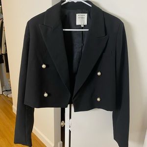 Cropped Button Blazer